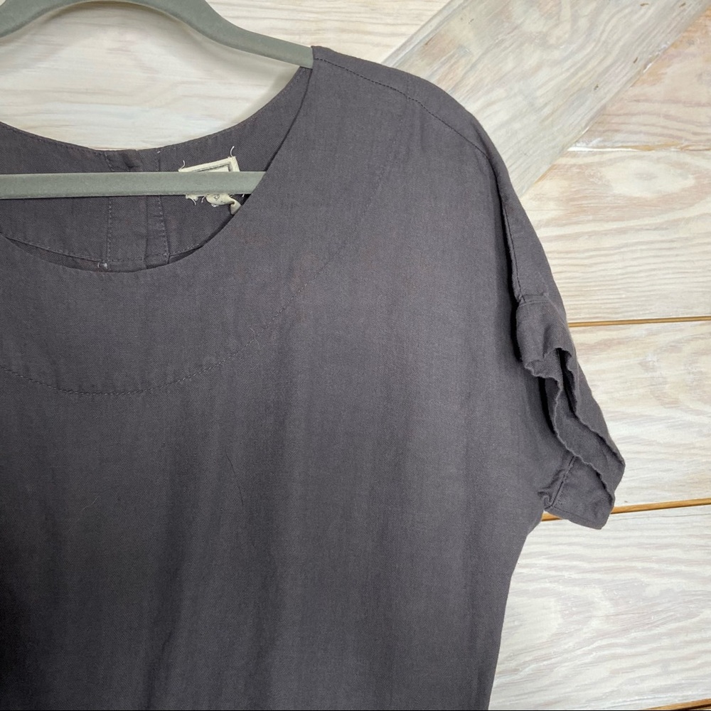 Mo:Vint Modern Button Charcoal Gray Romper - image 4